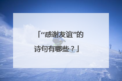 “感谢友谊”的诗句有哪些？
