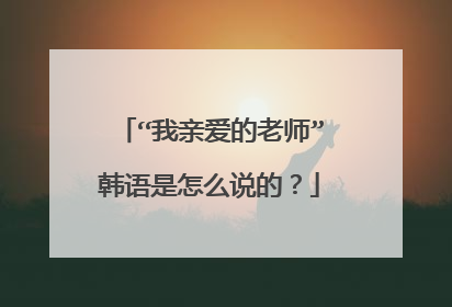 “我亲爱的老师”韩语是怎么说的？