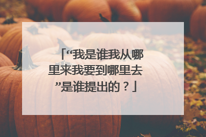 “我是谁我从哪里来我要到哪里去”是谁提出的？