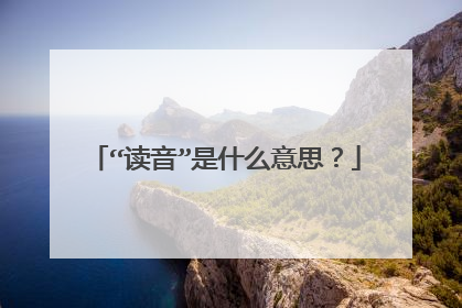 “读音”是什么意思?