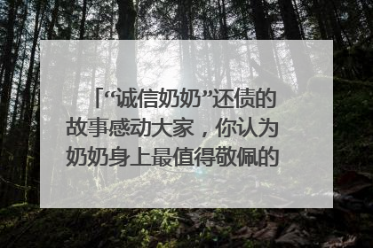 “诚信奶奶”还债的故事感动大家，你认为奶奶身上最值得敬佩的精神是什么？