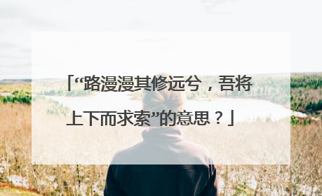 “路漫漫其修远兮，吾将上下而求索”的意思？