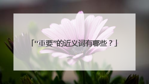 “重要”的近义词有哪些?