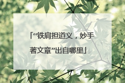 “铁肩担道义,妙手著文章”出自哪里