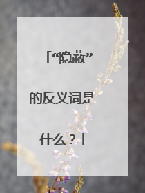 “隐蔽”的反义词是什么？