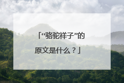 “骆驼祥子”的原文是什么？