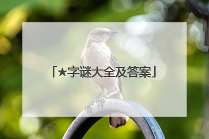★字谜大全及答案