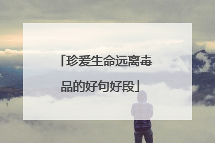 珍爱生命远离毒品的好句好段