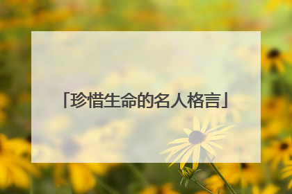珍惜生命的名人格言