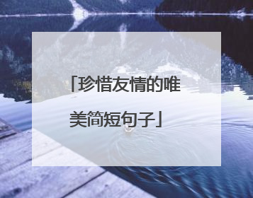 珍惜友情的唯美简短句子
