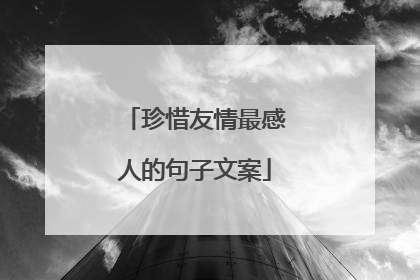 珍惜友情最感人的句子文案