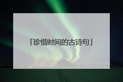 珍惜时间的古诗句