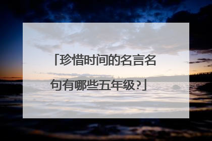 珍惜时间的名言名句有哪些五年级?