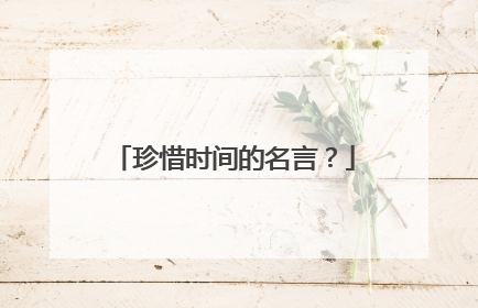 珍惜时间的名言？