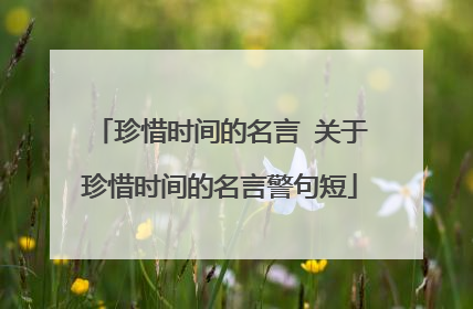 珍惜时间的名言 关于珍惜时间的名言警句短