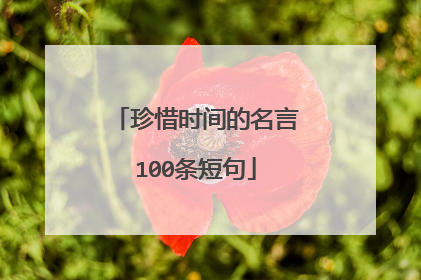 珍惜时间的名言100条短句