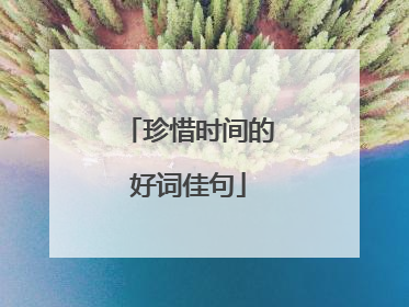 珍惜时间的好词佳句