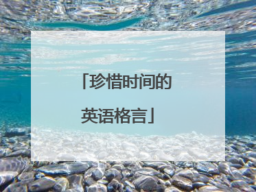 珍惜时间的英语格言