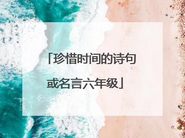 珍惜时间的诗句或名言六年级