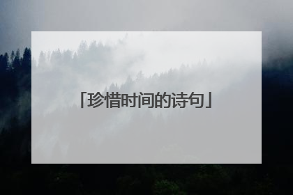 珍惜时间的诗句