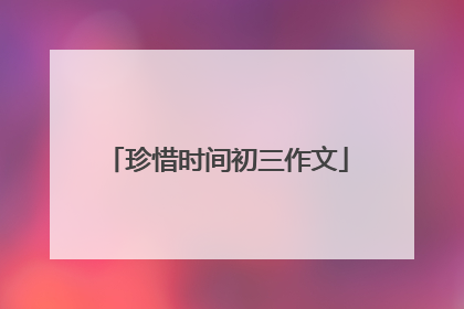 珍惜时间初三作文