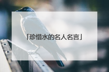 珍惜水的名人名言