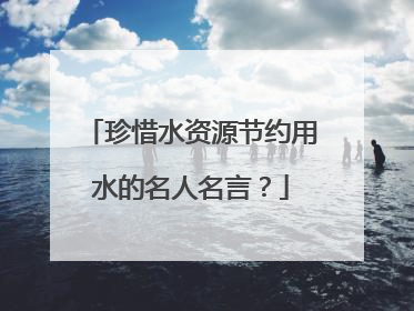 珍惜水资源节约用水的名人名言?
