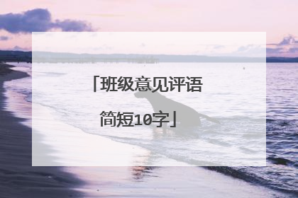班级意见评语简短10字
