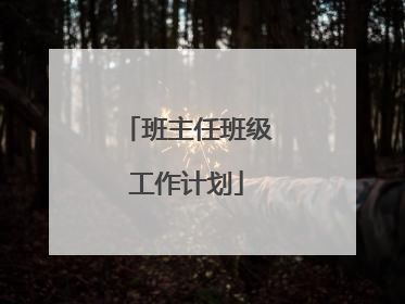 班主任班级工作计划
