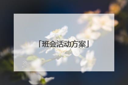 班会活动方案