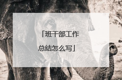 班干部工作总结怎么写