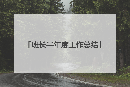 班长半年度工作总结