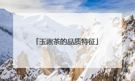 玉露茶的品质特征