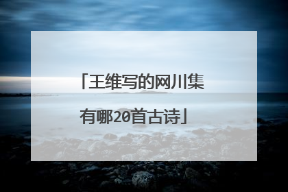 王维写的网川集有哪20首古诗