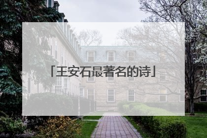 王安石最著名的诗