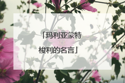 玛利亚蒙特梭利的名言