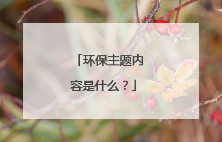 环保主题内容是什么？