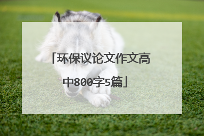 环保议论文作文高中800字5篇