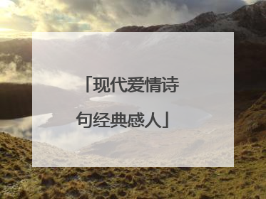 现代爱情诗句经典感人
