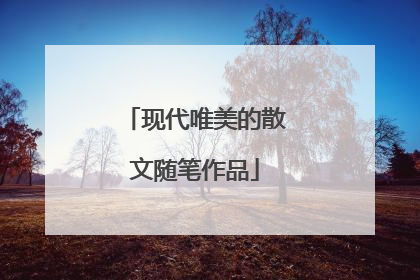 现代唯美的散文随笔作品