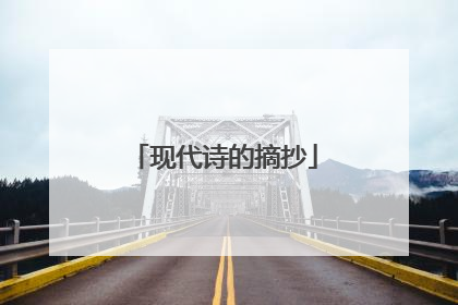 现代诗的摘抄