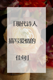 现代诗人描写爱情的佳句