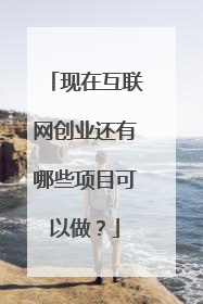 现在互联网创业还有哪些项目可以做?