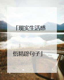 现实生活感悟精辟句子
