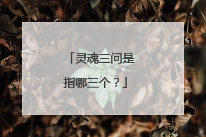 灵魂三问是指哪三个？