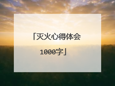 灭火心得体会1000字