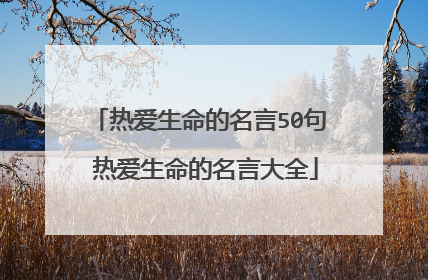 热爱生命的名言50句 热爱生命的名言大全