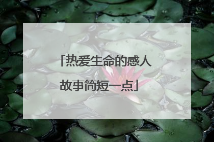 热爱生命的感人故事简短一点