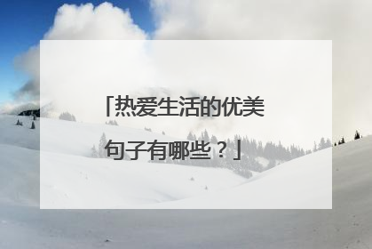 热爱生活的优美句子有哪些？