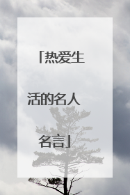 热爱生活的名人名言